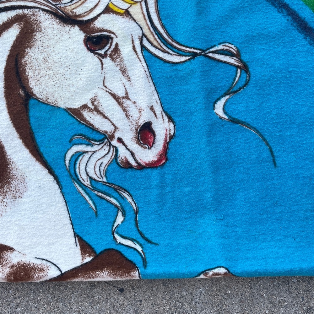Vintage Colorful Rainbow Unicorn 70’s Tapestry Cloth Retro 420 Friendly - Picture 8 of 11